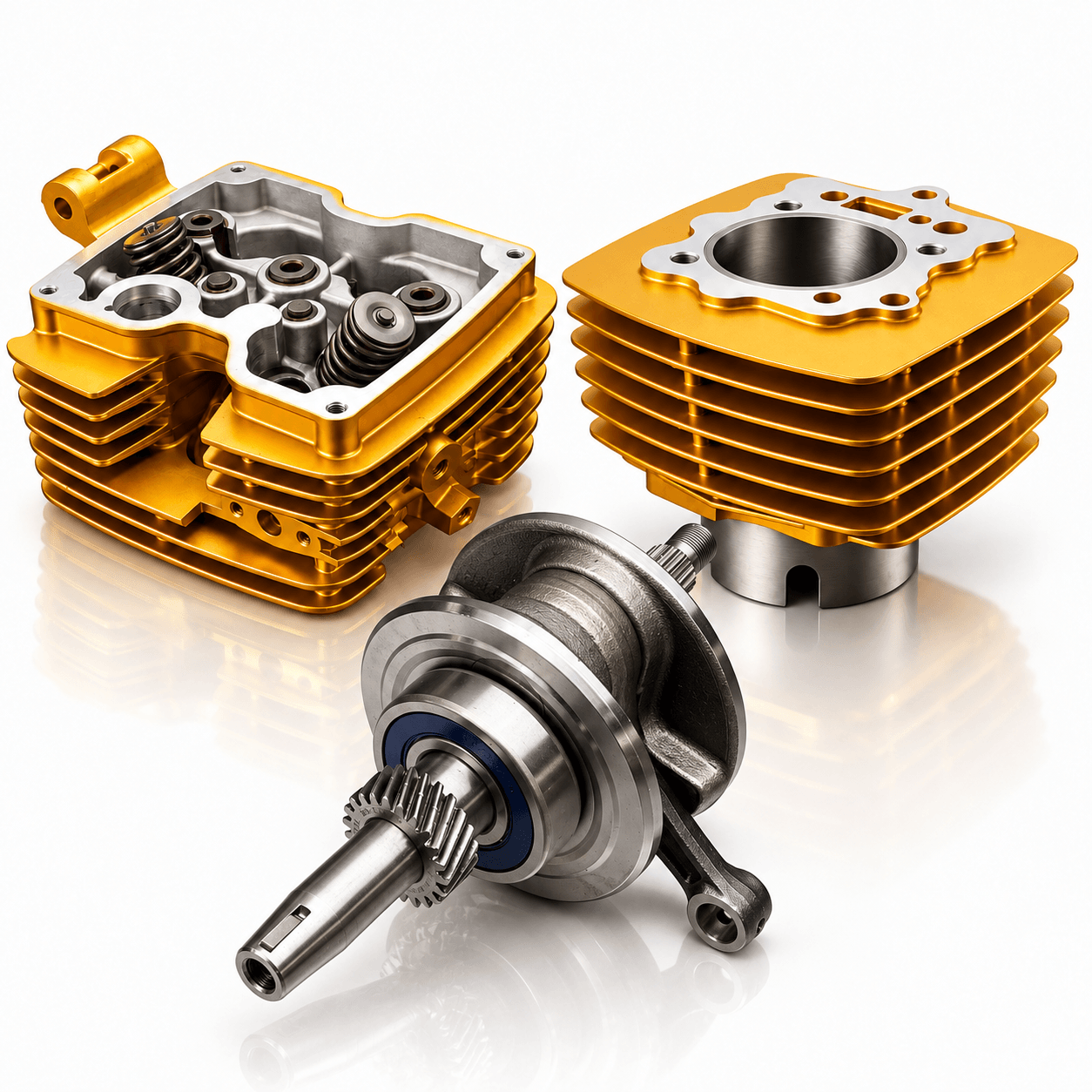 Çita 150 Normal Sıkıştırma Gold Üst Kapak / 65.5mm 69 Boy Silindir Piston ve 139 İnce Balta Krank